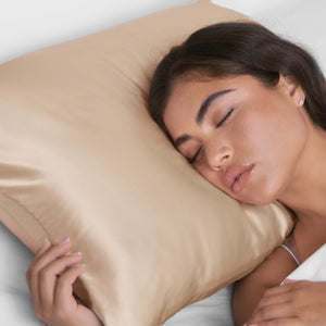 Funda de almohada de satén - Champán