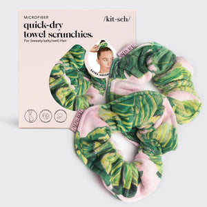 Patented Microfiber Towel Scrunchies - Palm Print