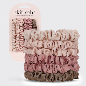 Ultra Petite Satin Scrunchies 6 个 - Terracotta