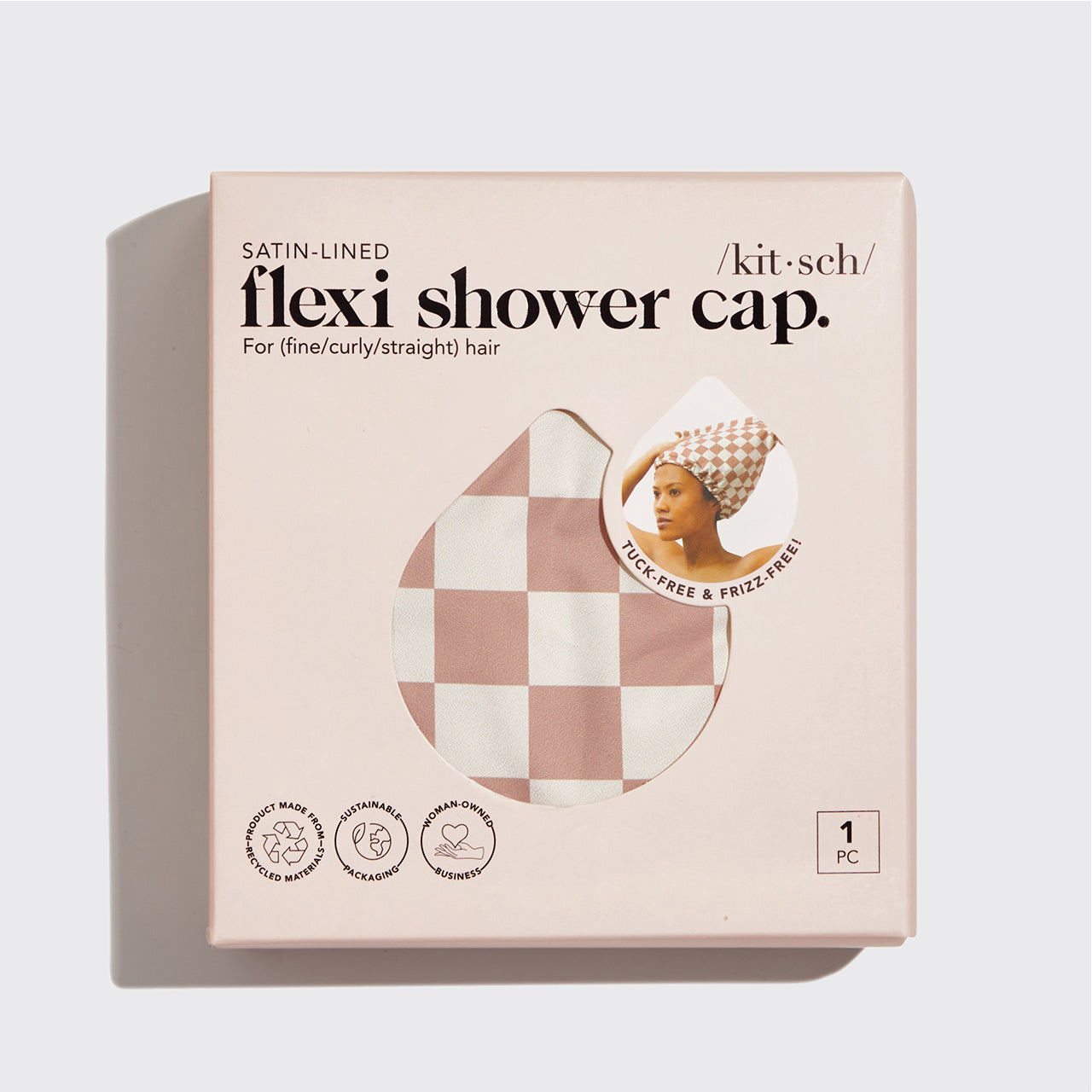 Σατέν με επένδυση Flexi Shower Cap + XL Hair Towel Bundle