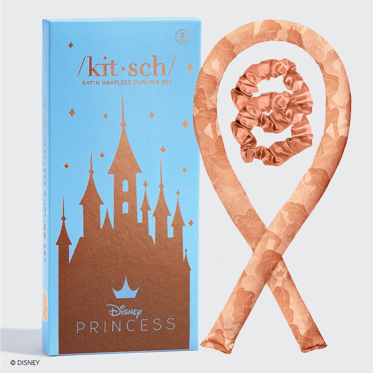 Kitsch & Disney Satin Heatless Σετ για μπούκλες χωρίς θερμότητα - Princess Party