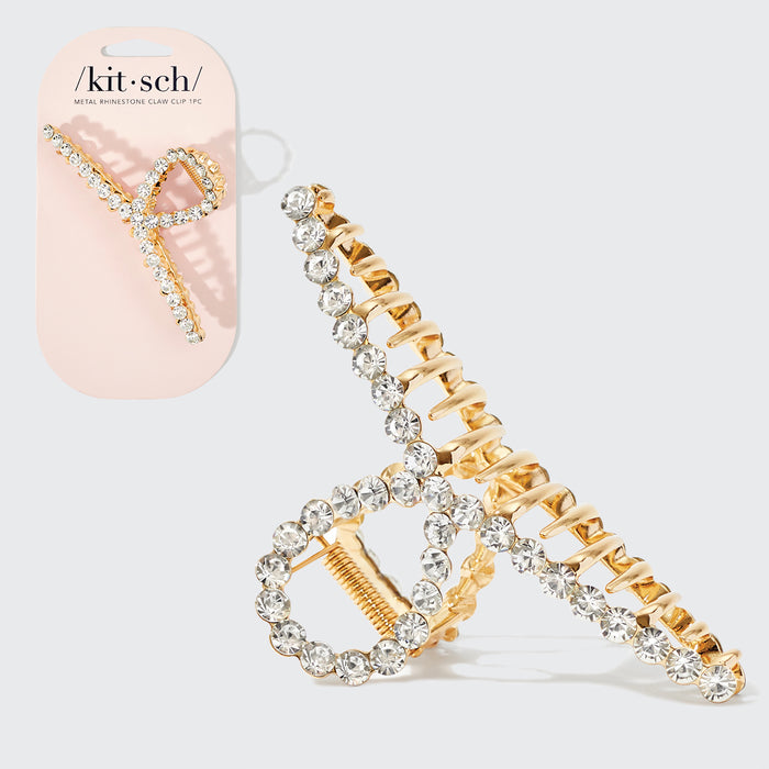 Clip ad anello in metallo con strass 1pc - Oro