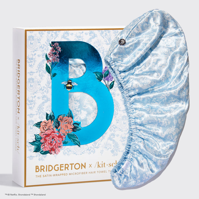 Bridgerton x Kitsch Toalla de pelo satinada - Toile De Blue