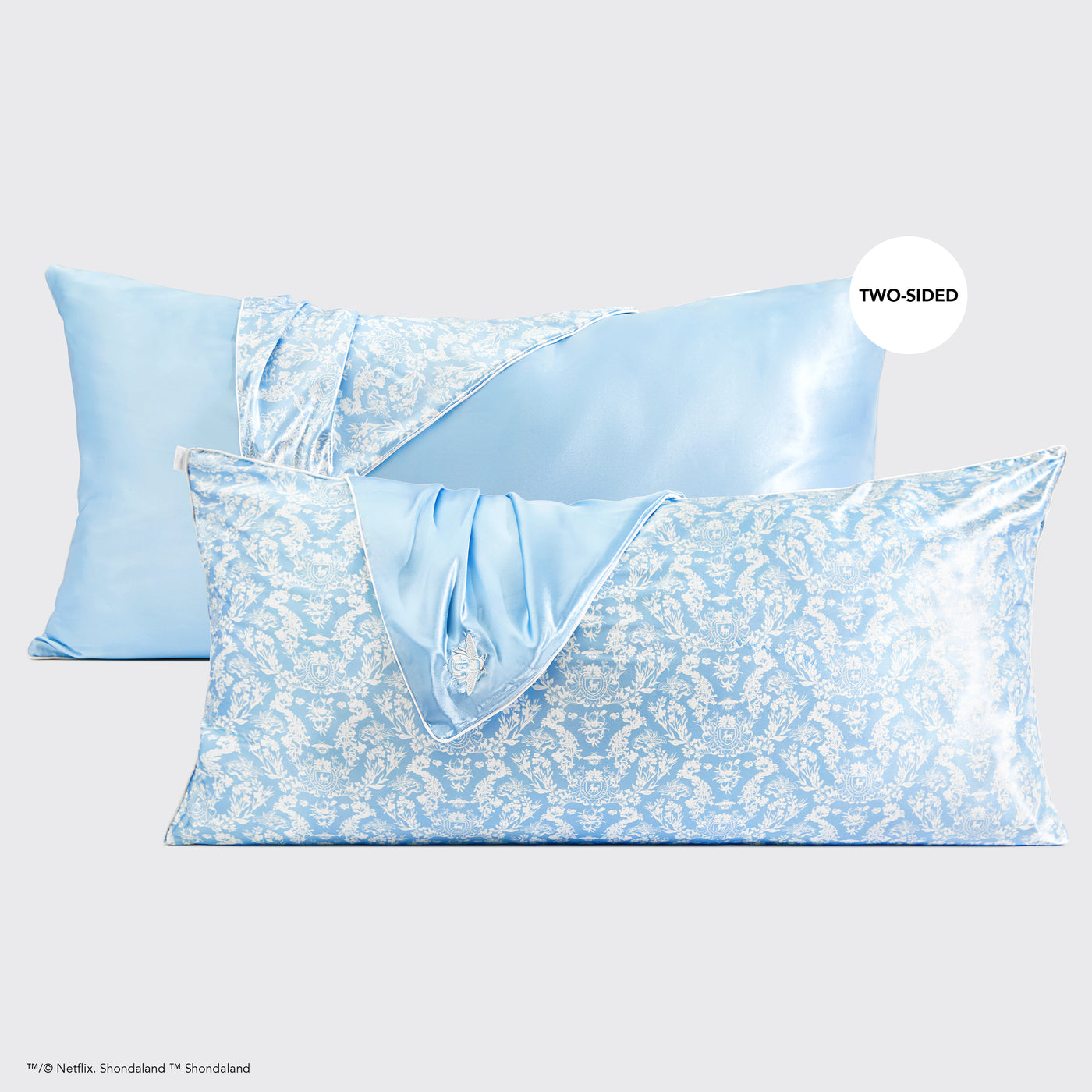 Kitsch x Bridgerton Satin King Pillowcase - Toile De Blue