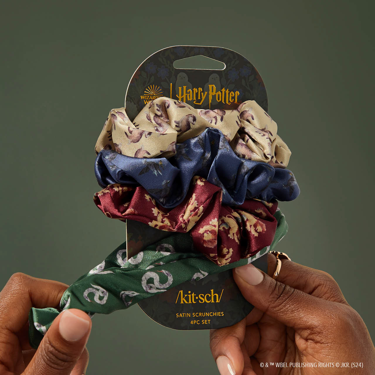 Kitsch x Harry Potter Chouchous en satin Toutes les maisons 4 pièces