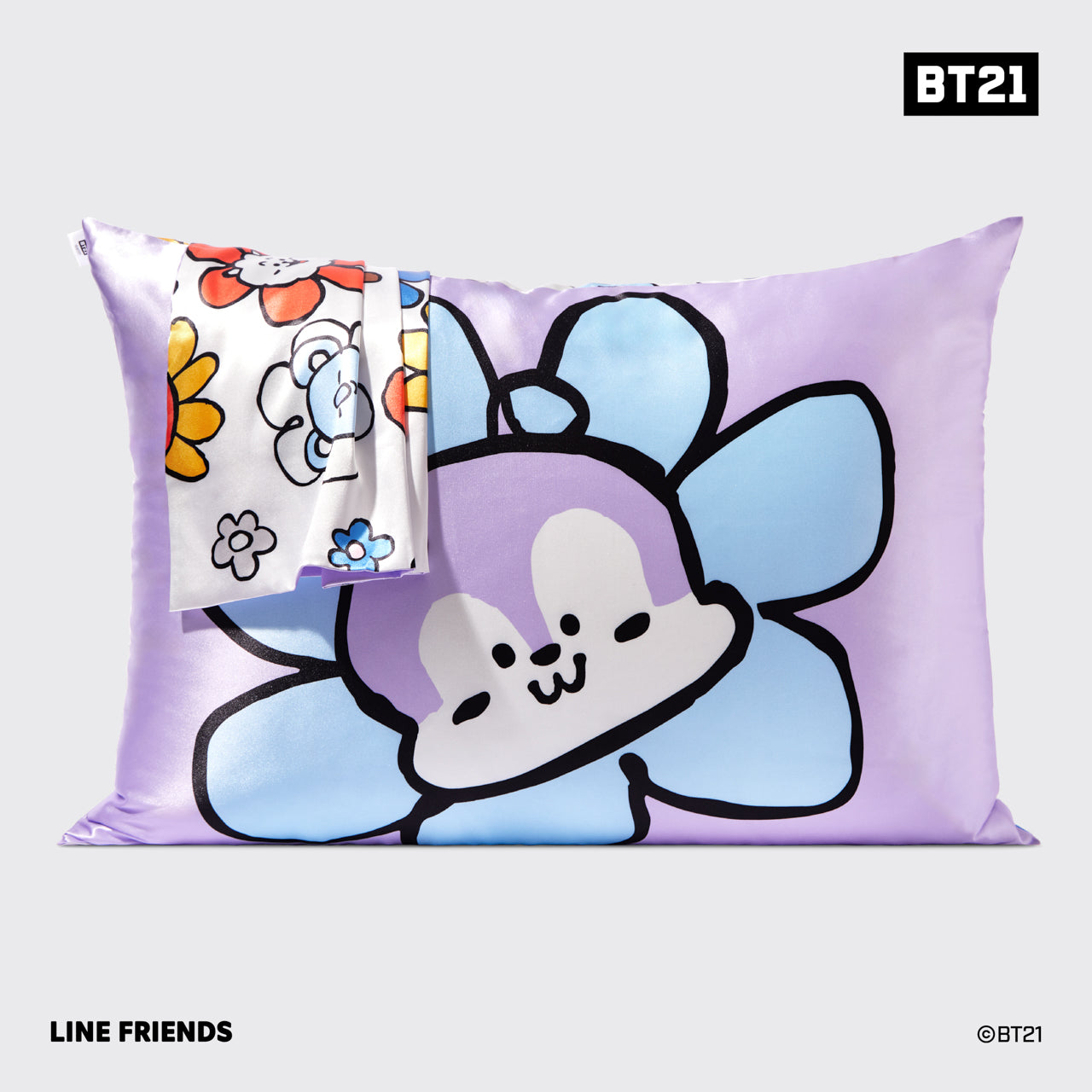 غطاء وسادة ساتان من BT21 يلتقي بـ Kitsch - MANG