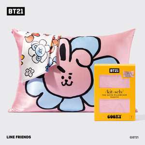 BT21 meets Kitsch Funda de almohada de satén - COOKY