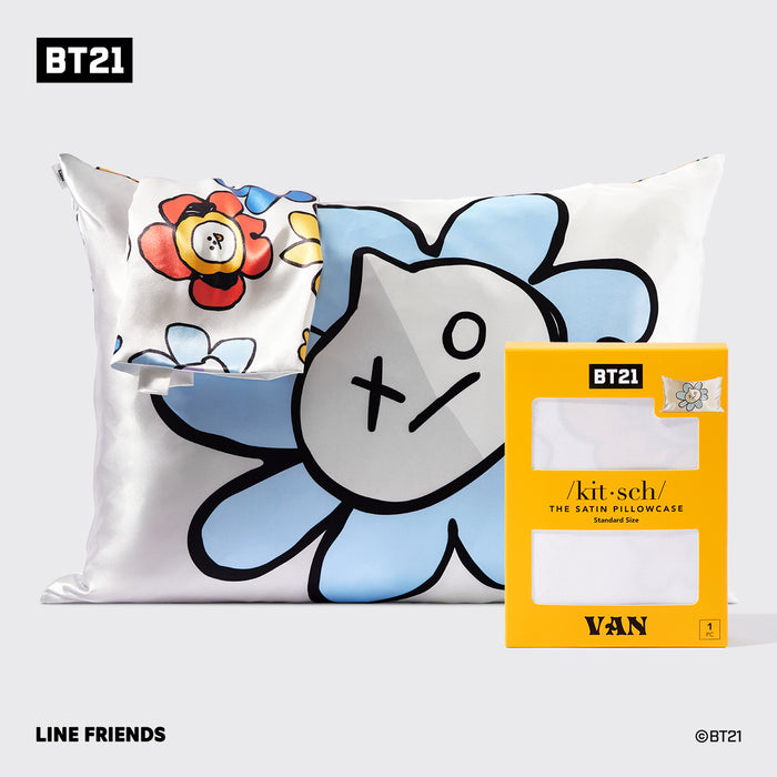 غطاء وسادة ساتان من BT21 يلتقي Kitsch - VAN