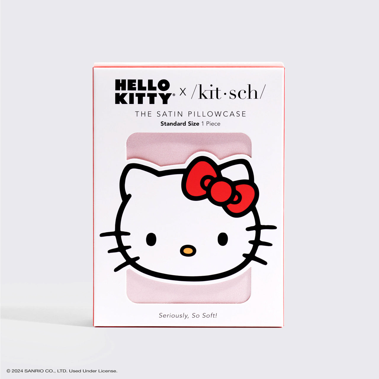 Hello Kitty x Kitsch Μαξιλαροθήκη Standard - Στερεό ροζ πρόσωπο γατούλας