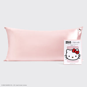 Hello Kitty x Kitsch Μαξιλαροθήκη King - Στερεό ροζ πρόσωπο γατούλας