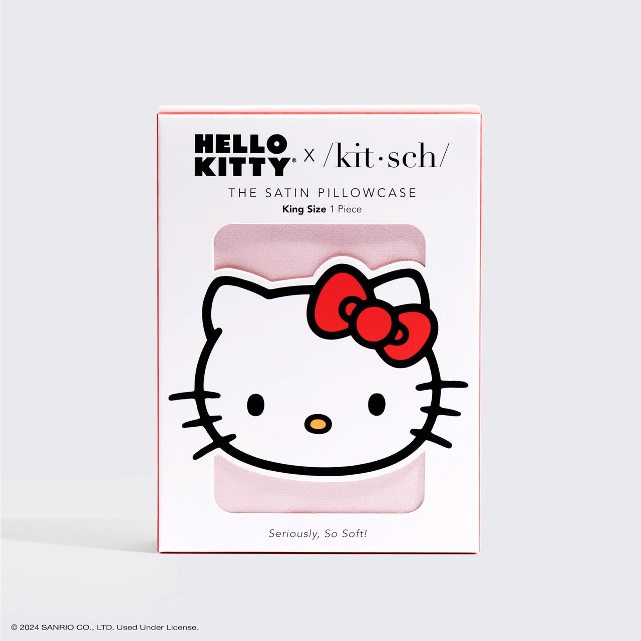 Hello Kitty x Kitsch Funda de Almohada Rey - Rosa Sólido Cara Hello Kitty