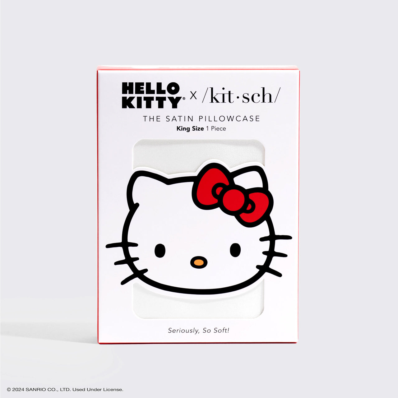 Hello Kitty x Kitsch Funda de Almohada Rey - Marfil Sólido Lazo Hello Kitty