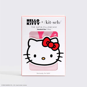 Hello Kitty x Kitsch Μαξιλαροθήκη Standard - Ροζ πρόσωπα γατούλας