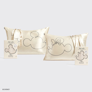 Kitsch & Mickey y Minnie Funda de almohada estándar - Crema