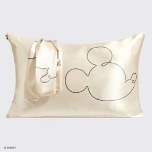 Kitsch x Ensemble de taies d'oreiller Mickey et Minnie - Crème