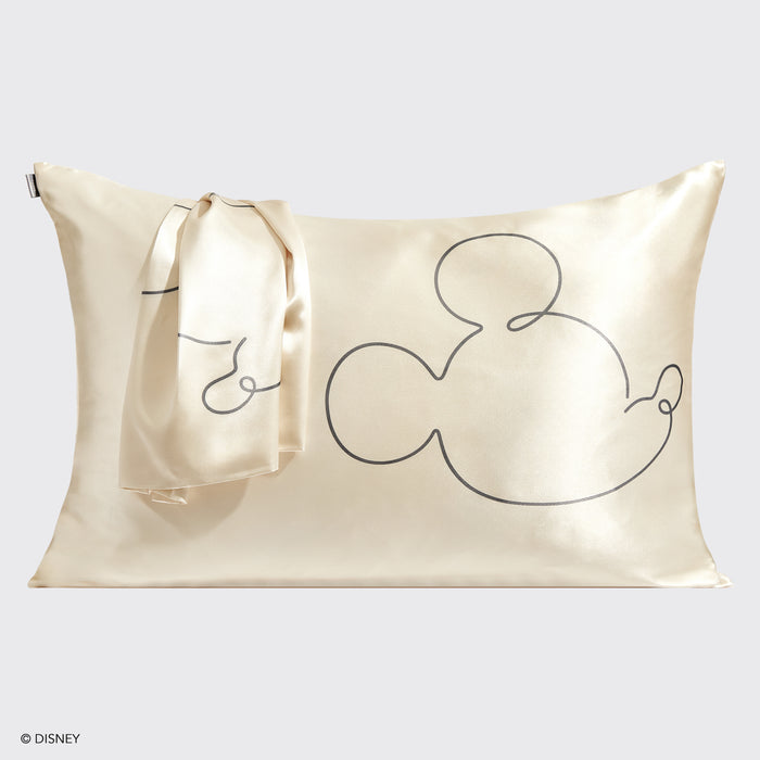 Kitsch & Mickey y Minnie Funda de almohada estándar - Crema