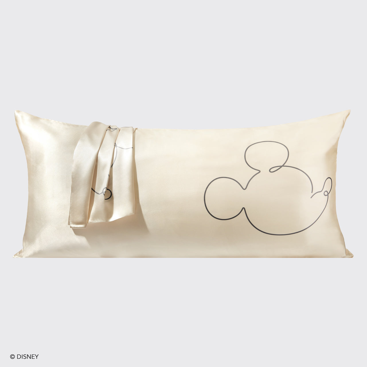 Kitsch & Funda de almohada de satén Mickey y Minnie Rey Mr. Mouse - Crema