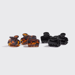 Mini Cloud Black & Tort Claw Clips 6pc Set