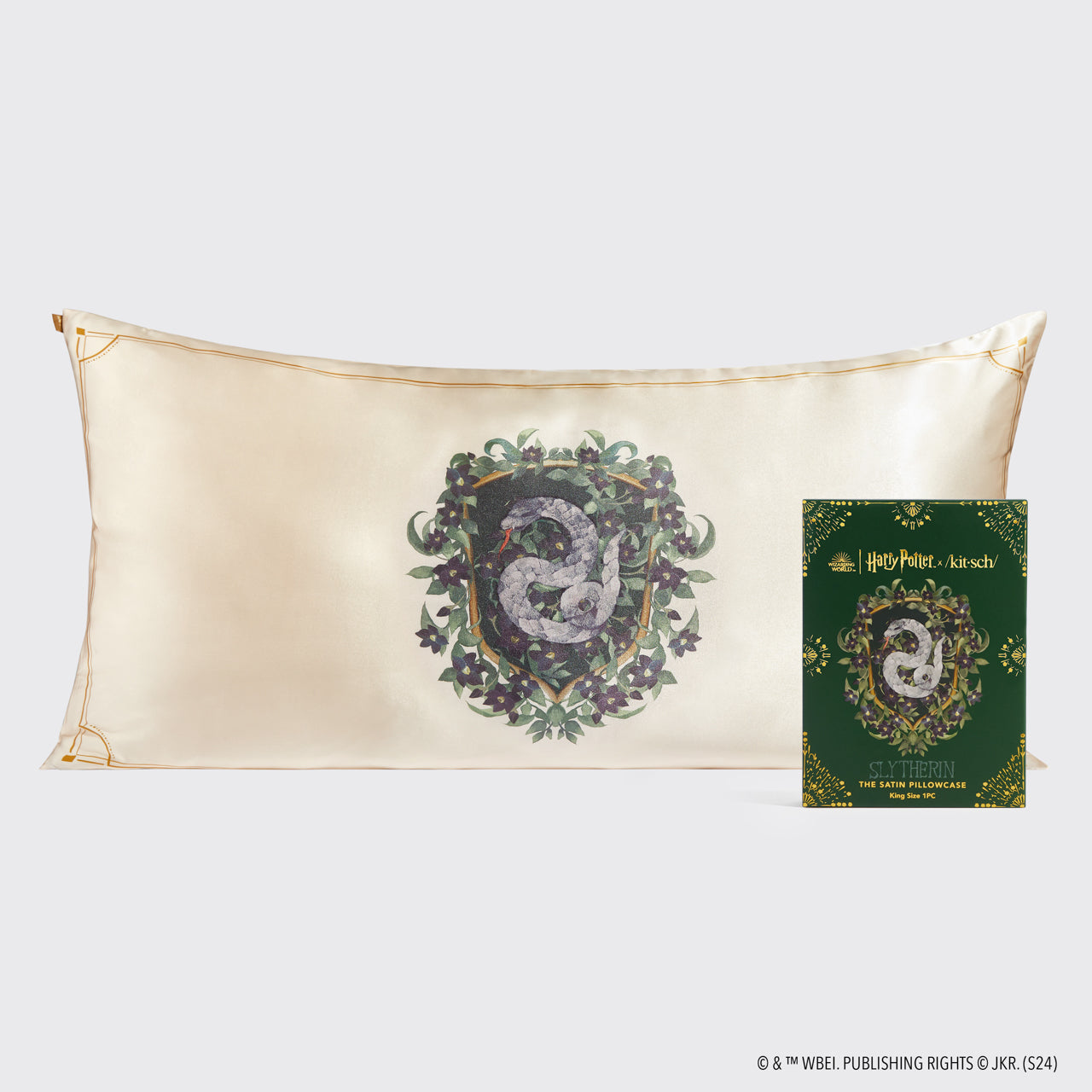 Harry Potter x Kitsch Satin Pillowcase King - Slytherin