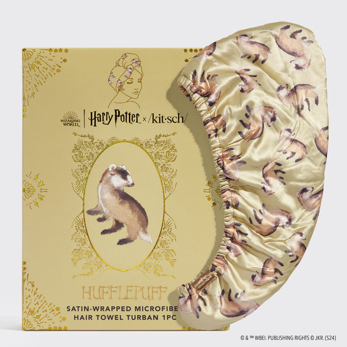 Harry Potter x Kitsch Toalla de pelo satinada - Hufflepuff