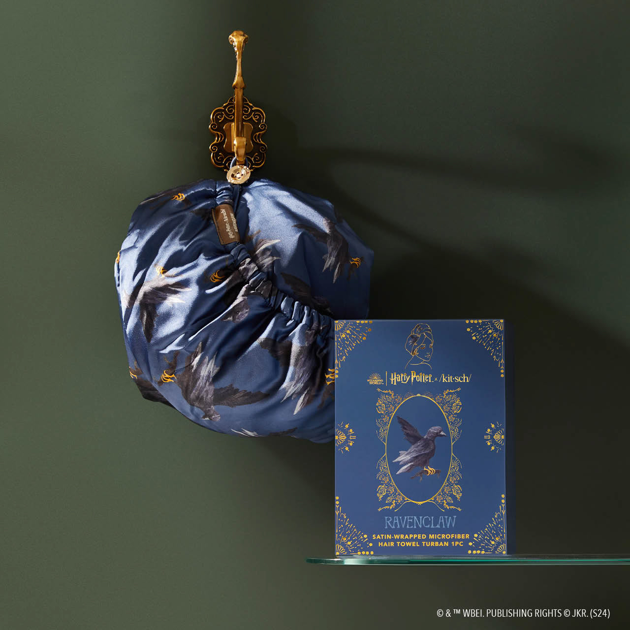 منشفة شعر ملفوفة بالساتان من مجموعة Harry Potter x Kitsch - Ravenclaw