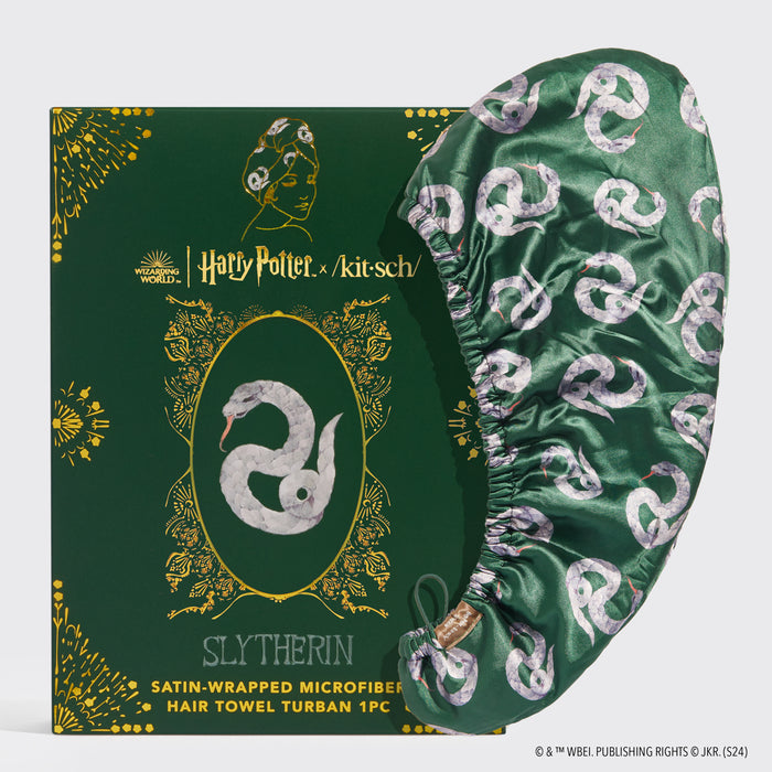 Harry Potter x Kitsch Toalla de raso para el pelo - Slytherin