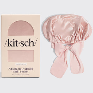 Oversized Satin Bonnet - Blush