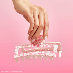 Kitsch x Hello Kitty Jumbo Open Shape Claw Clip - Pink Hello Kitty Faces