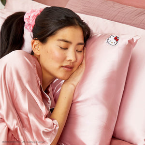 Hello Kitty x Kitsch Funda de Almohada Rey - Rosa Sólido Cara Hello Kitty