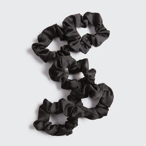 Satin Sleep Scrunchies - Black