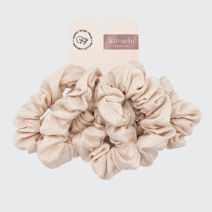 Organic Cotton Knit Scrunchies 5pc - Cream