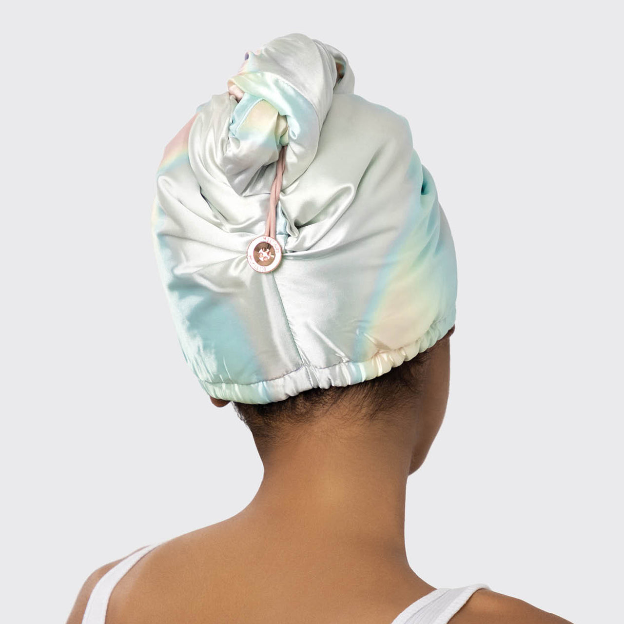 Satin-Wrapped Hair Towel - Aura